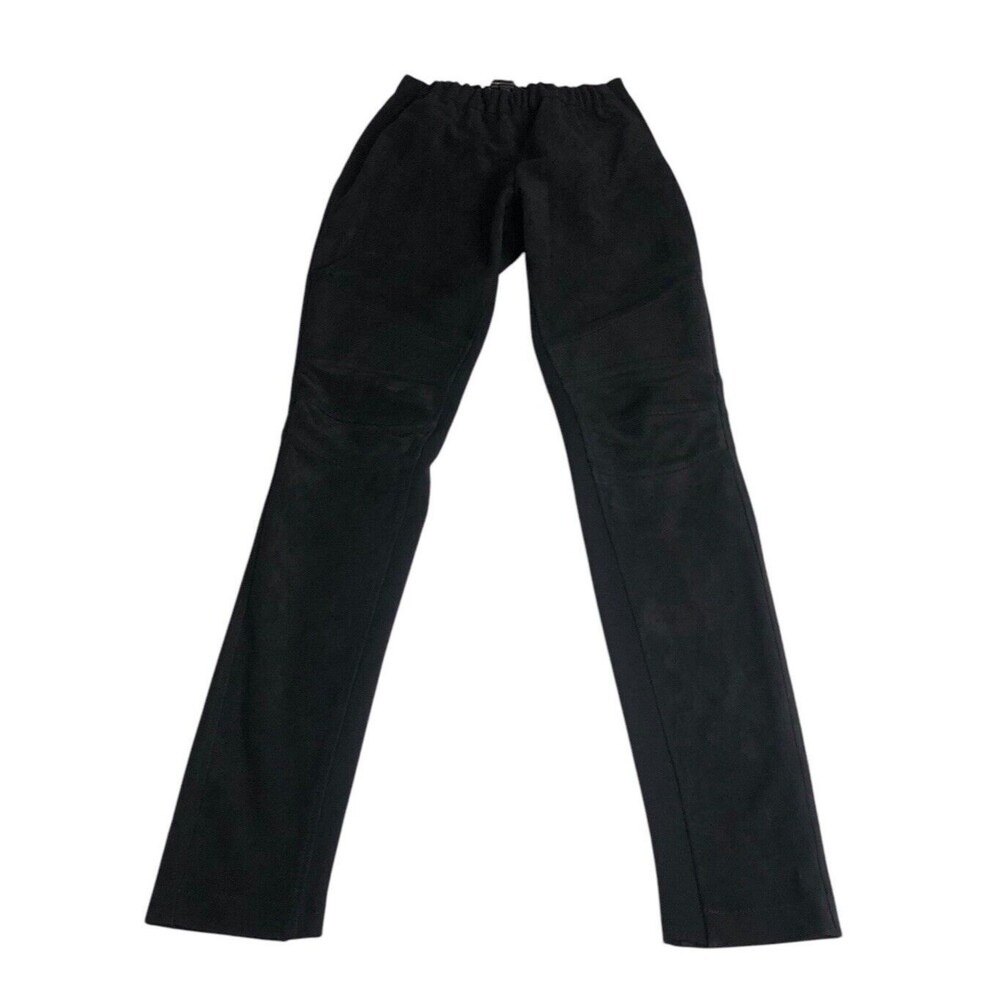 BCBGMAXAZRIA‎ Pants Womens M Black Cooper Faux Suede Legging Stretch Moto Chic